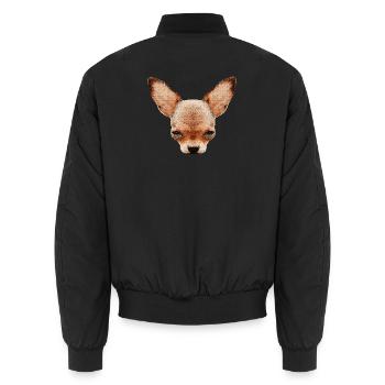 hündchen für baby, kurzhaar chihuahuakopf - Unisex Bomberjacke - Schwarz - Hinten - AI Model Male 185 light (185cm)