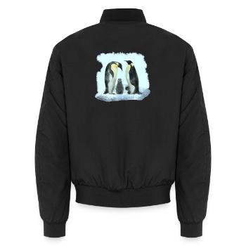 pinguinfamilie, süße vögel - Unisex Bomberjacke - Schwarz - Hinten - AI Model Male 185 light (185cm)