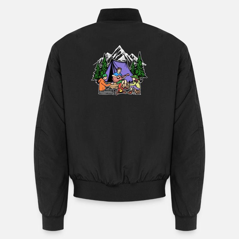 Camping Nature Campsite Camping Chilling Mountains Unisex Bomber Jacket