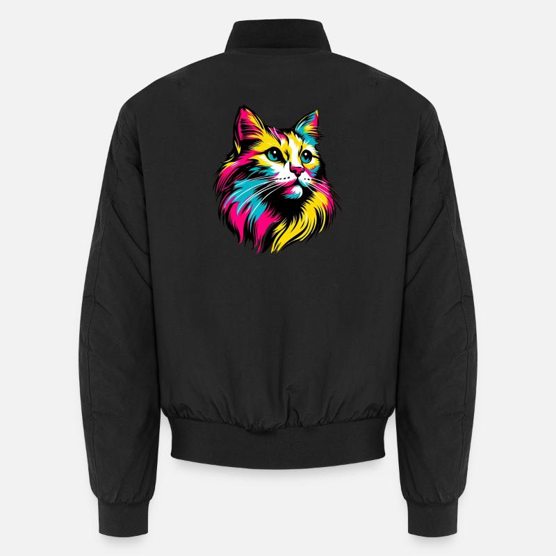 Cat - Unisex Bomber Jacket - black