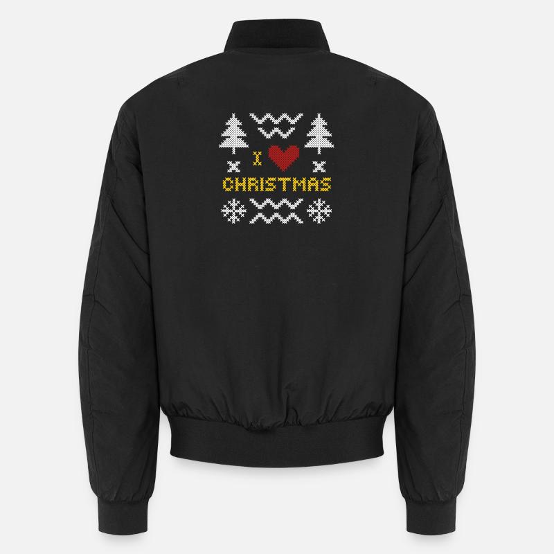 Weihnachtsherz Strickmuster Design Unisex Bomberjacke