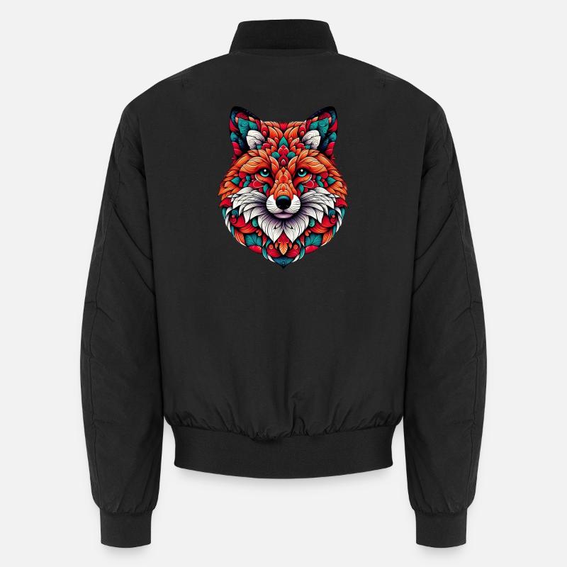 Renard décoré de Mandalas Bomber unisexe