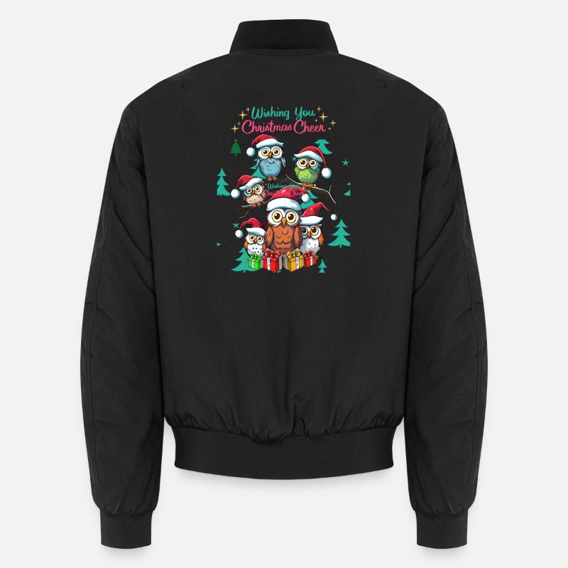 Festliche Eule Weihnachtsstimmung Design - Unisex Bomberjacke - Schwarz