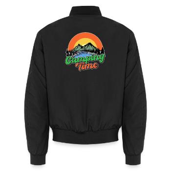 Berge Camping Natur Relaxen Wanderer Statement - Unisex Bomberjacke - Schwarz - Hinten - AI Model Male 185 light (185cm)
