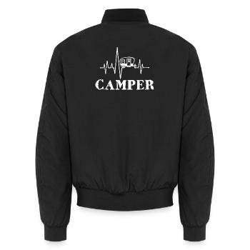Camper Saying Camping Motorhome Holidays Holidays - Unisex Bomber Jacket - black - Back - AI Model Male 185 light (185cm)