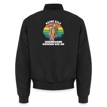 Wanderlust Camping Wanderer Ferien Chillen Natur - Unisex Bomberjacke - Schwarz - Hinten - AI Model Male 185 light (185cm)