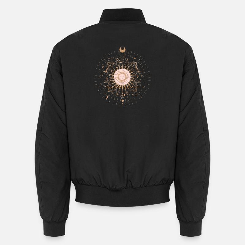 Sonnen-Mandala-Strahlen - Unisex Bomberjacke - Schwarz