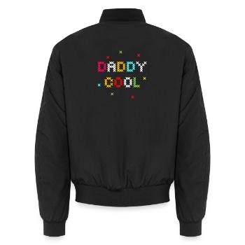 Bunte Kreuzstich-Kreativität - Unisex Bomberjacke - Schwarz - Hinten - AI Model Male 185 light (185cm)