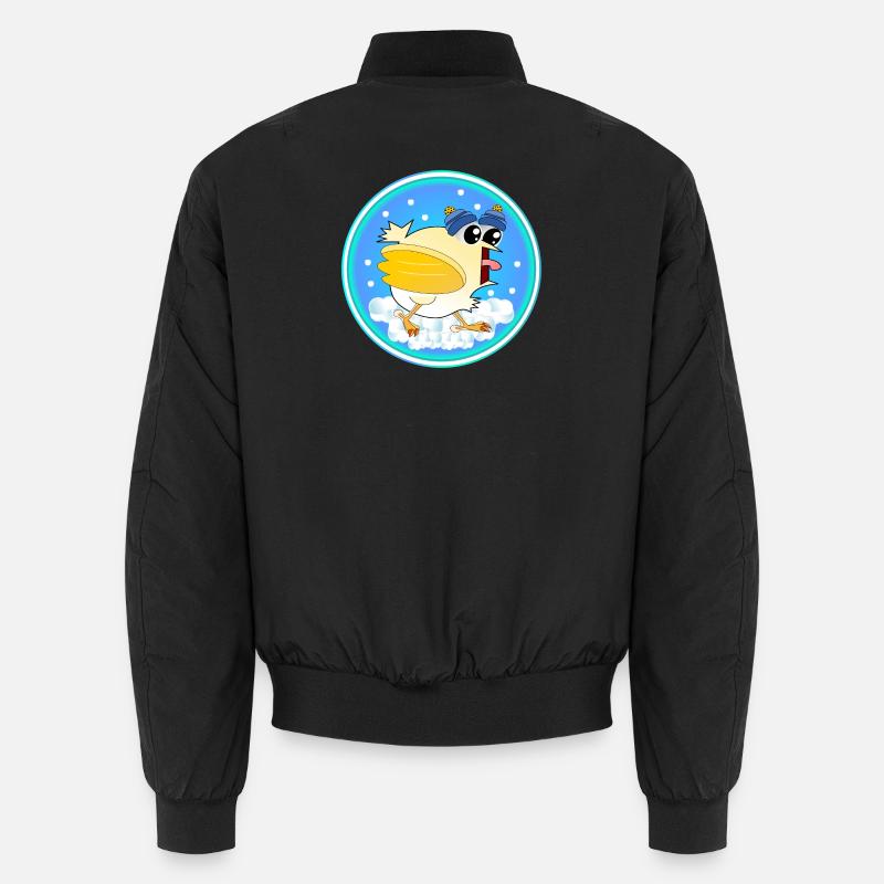 Schnee Winter Hühner - Unisex Bomberjacke - Schwarz