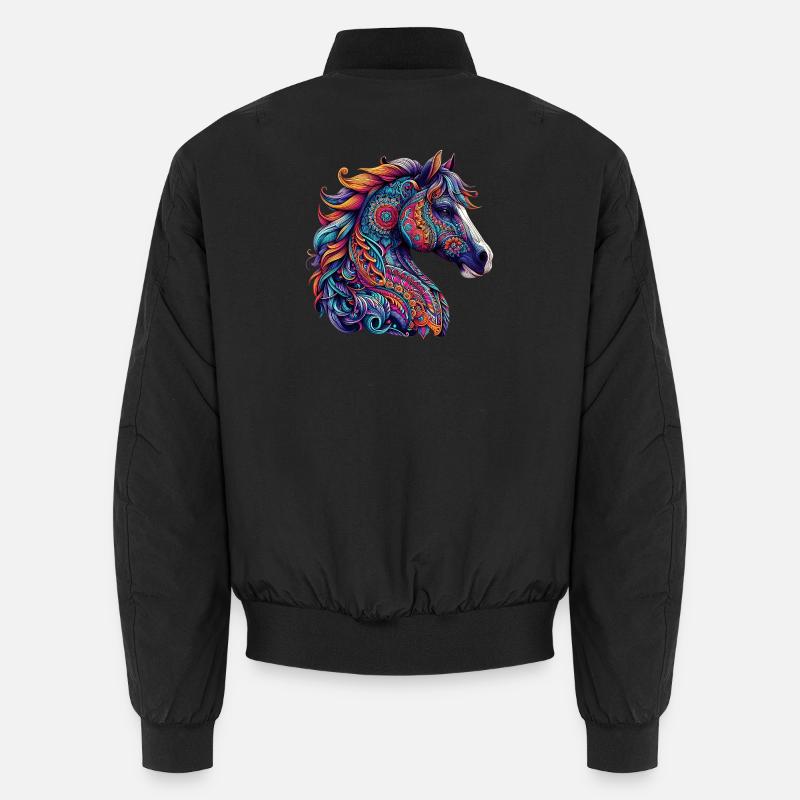 Cheval décoré de Mandalas Bomber unisexe