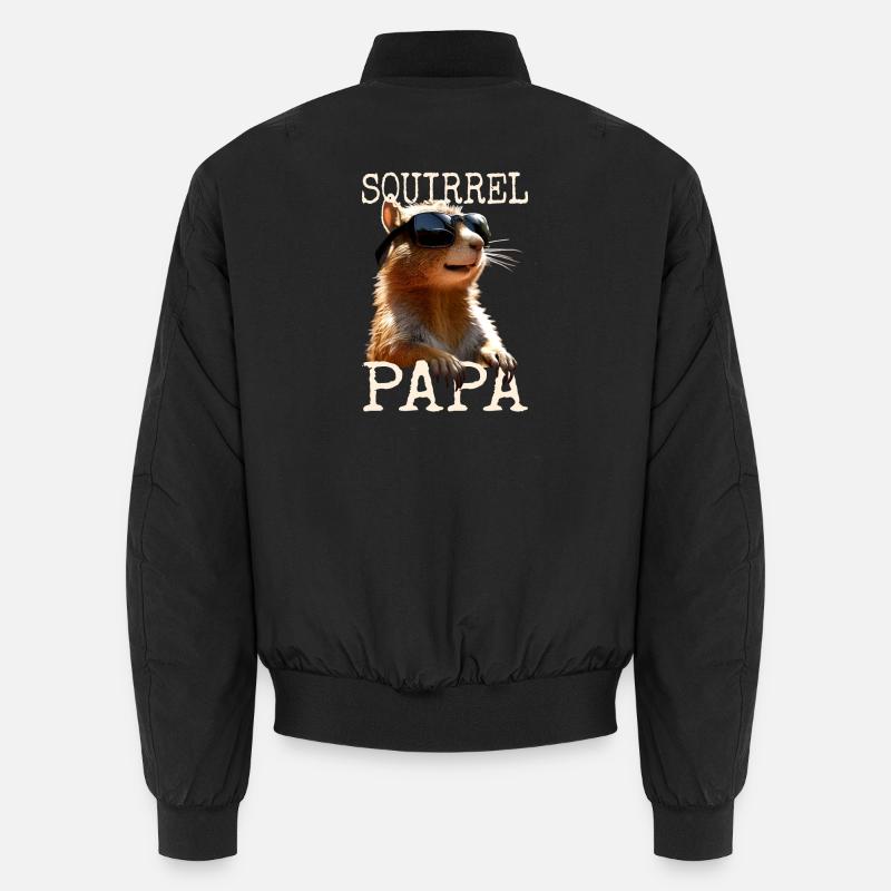 Squirrel Papa Eichhörnchen Daddy Vatertag Dad Paps Unisex Bomberjacke