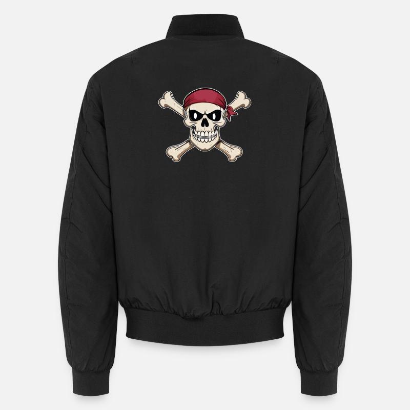 Drapeau de pirate tête de pirate crâne et os Bomber unisexe