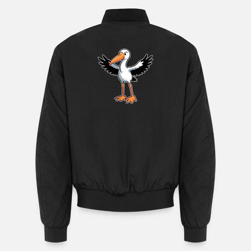 Cigogne oiseau Bomber unisexe