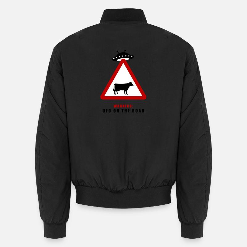 Warning! UFO on the road! Unisex Bomber Jacket