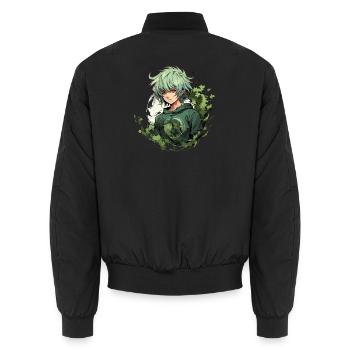 Manga Design - Unisex Bomberjacke - Schwarz - Hinten - AI Model Male 185 light (185cm)