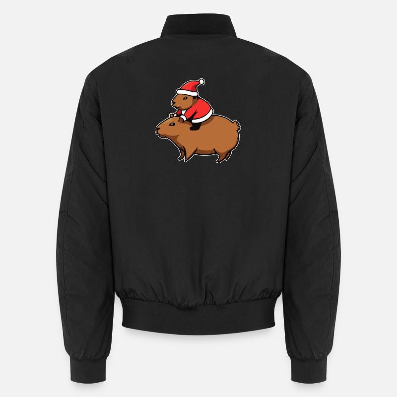 Capybara Weihnachten - Unisex Bomberjacke - Schwarz
