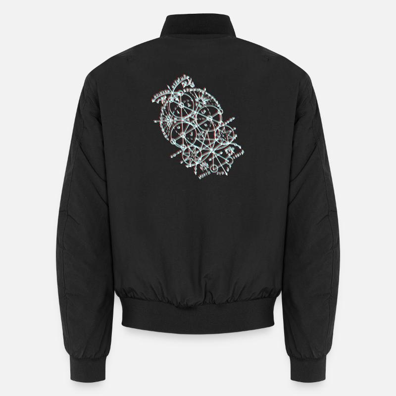 Anaglyph Geometric Orbit - Unisex Bomber Jacket - black