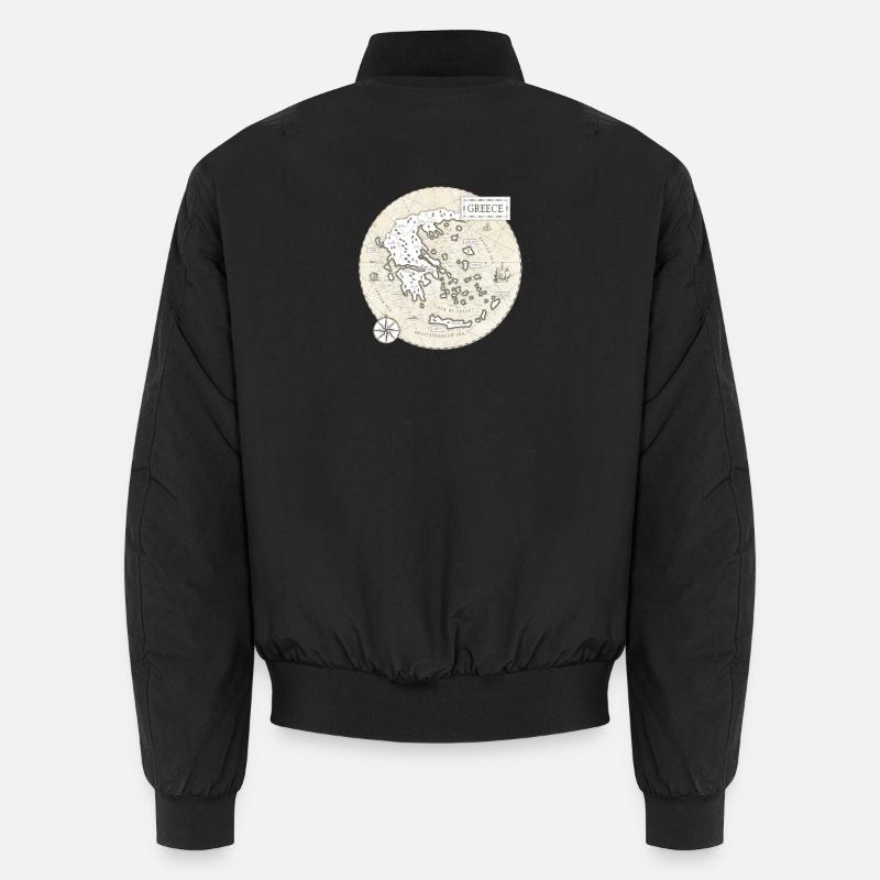 Greece Vintage Map Unisex Bomber Jacket