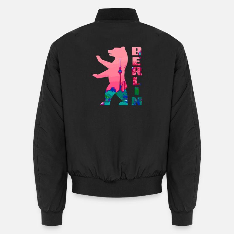 Silhouette de néon d’ours de Berlin Bomber unisexe