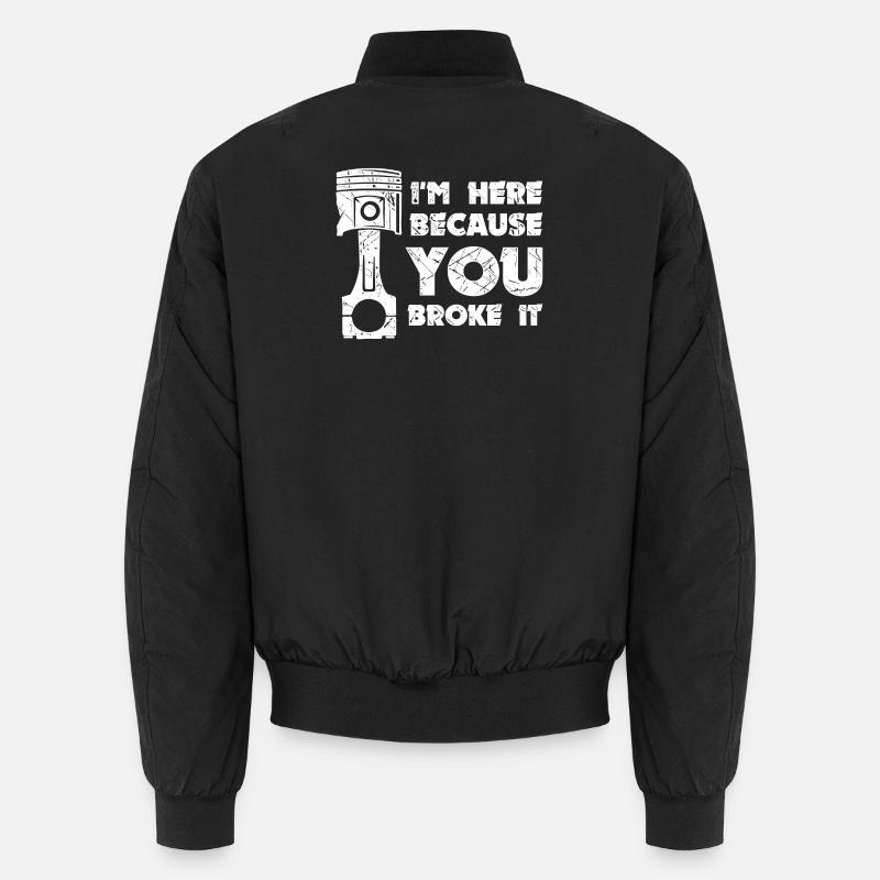 Job Statement Workaholic Mechanic Worker Unisex Bomber Jacket