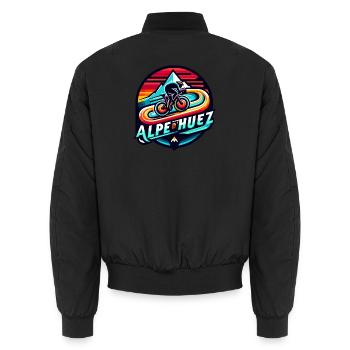 Alpe d'Huez for cycling enthusiasts - Unisex Bomber Jacket - black - Back - AI Model Male 185 light (185cm)