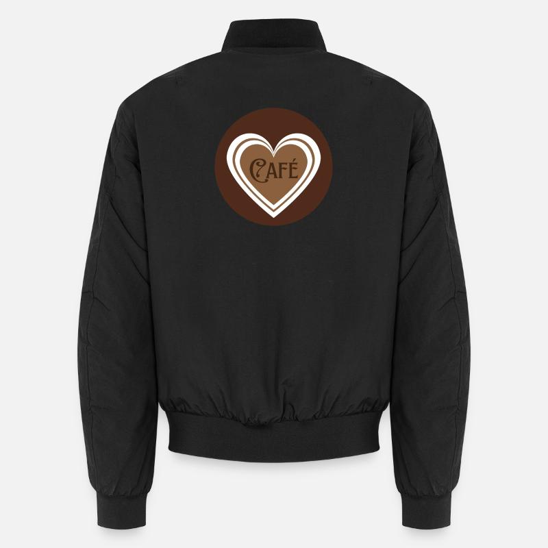 Kaffee mit Herzen - Unisex Bomberjacke - Schwarz