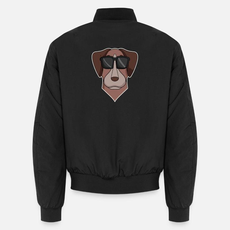Pointer Hund mit Brille - cooler Hund Unisex Bomberjacke