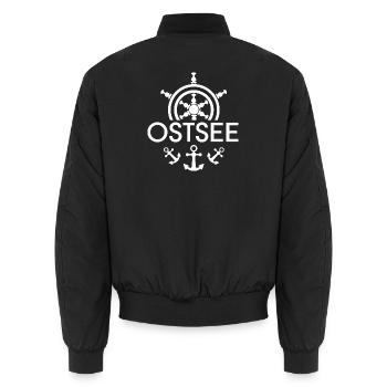 Ostsee Anker Symbol Steuer Rad Icon Logo Grafik - Unisex Bomberjacke - Schwarz - Hinten - AI Model Male 185 light (185cm)