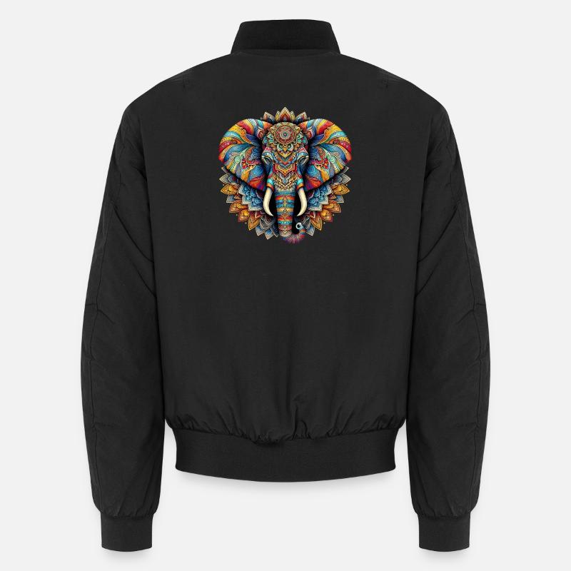 Elefant mit Mandalas verziert Unisex Bomberjacke
