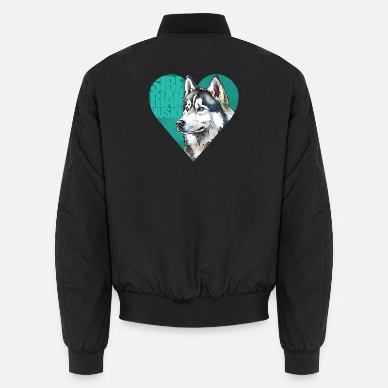 Siberian Husky Portrait Unisex Bomber Jacket