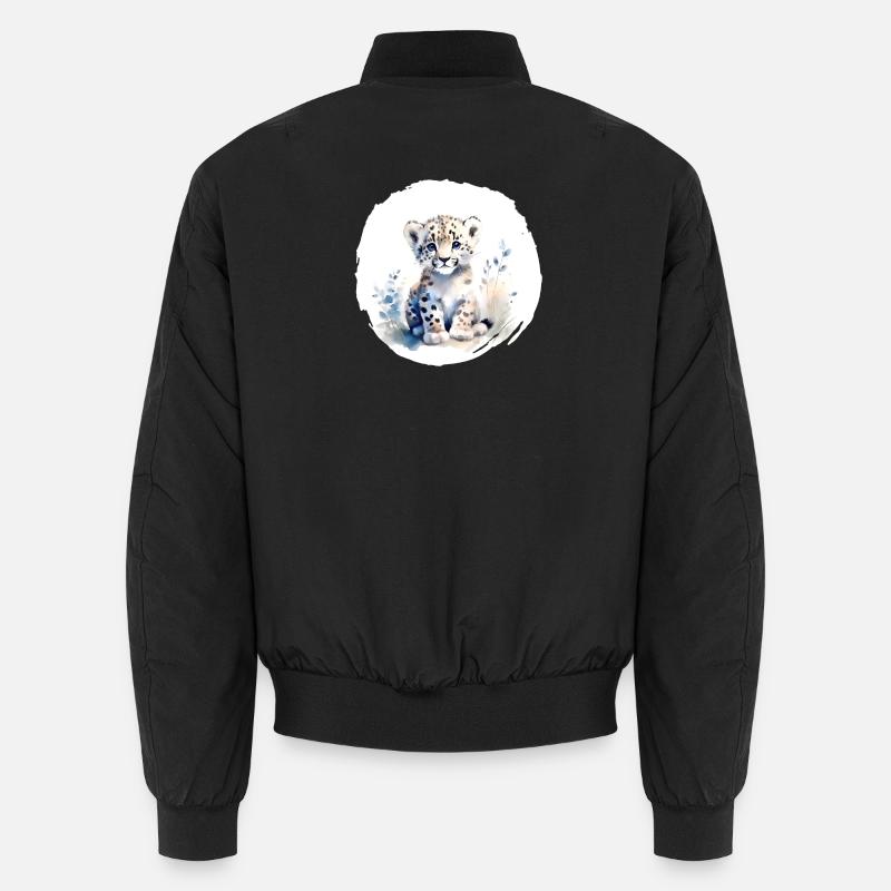 Aquarelle de léopard des neiges Bomber unisexe