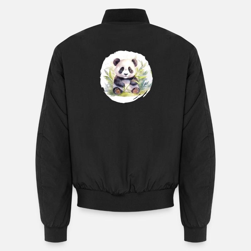 Aquarelle Panda Ours Bomber unisexe