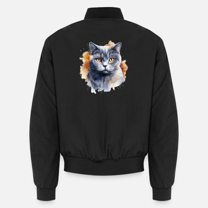 Katze Kopf Britisch Kurzhaar Unisex Bomberjacke