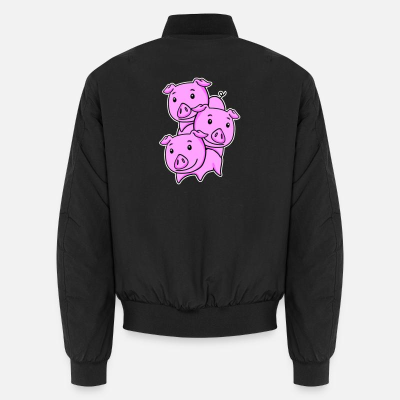 Pigs Pig Piggy - Unisex Bomber Jacket - black