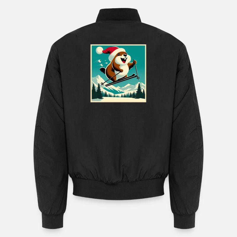 Marmotte Ski Affiche Vintage Bomber unisexe