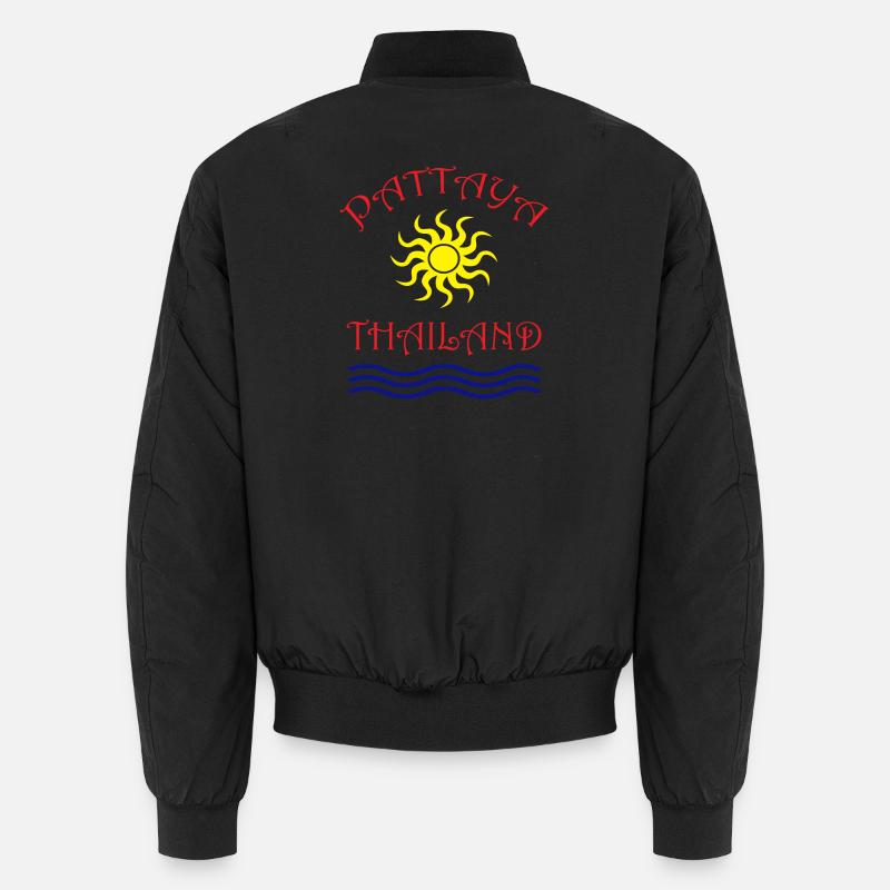 Patty Thai Sun Wave Design - Unisex Bomber Jacket - black