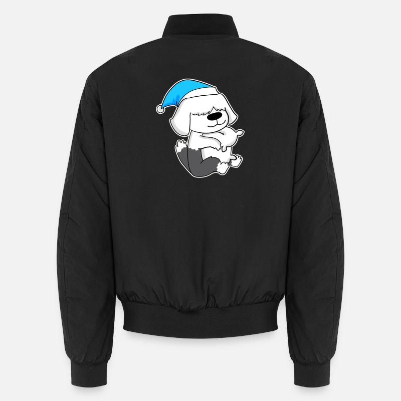 Sleeping, Tiredness, Dog - Unisex Bomber Jacket - black