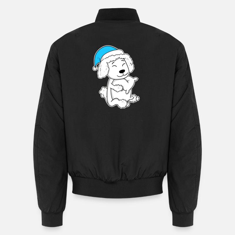 Poodle Sleeping Tiredness Dog - Unisex Bomber Jacket - black