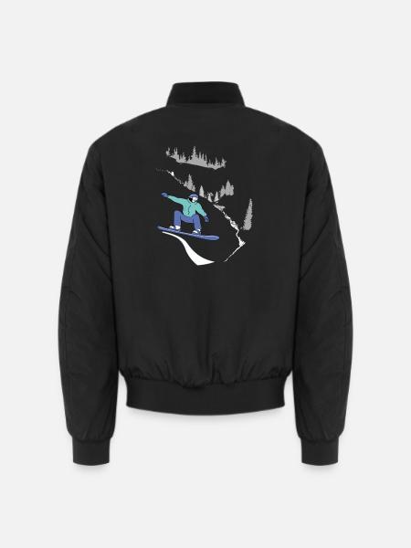 Snowboard, Winter Sports - Unisex Bomber Jacket - black