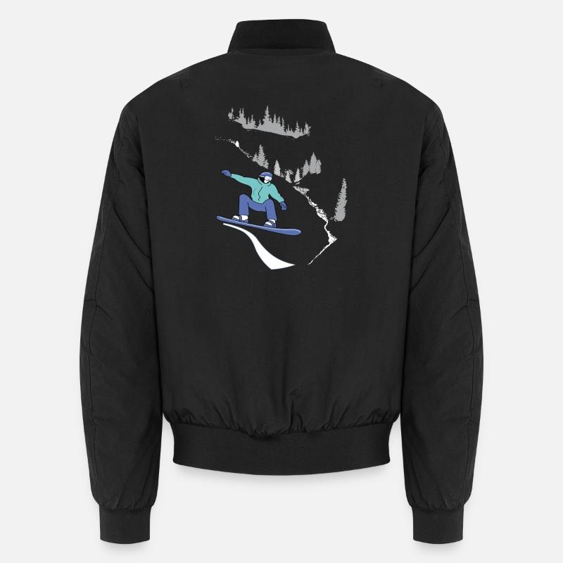 Snowboard, Winter Sports - Unisex Bomber Jacket - black
