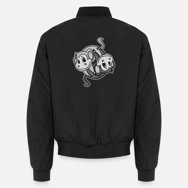 Signe Yin Yang Singe - Bomber unisexe - noir