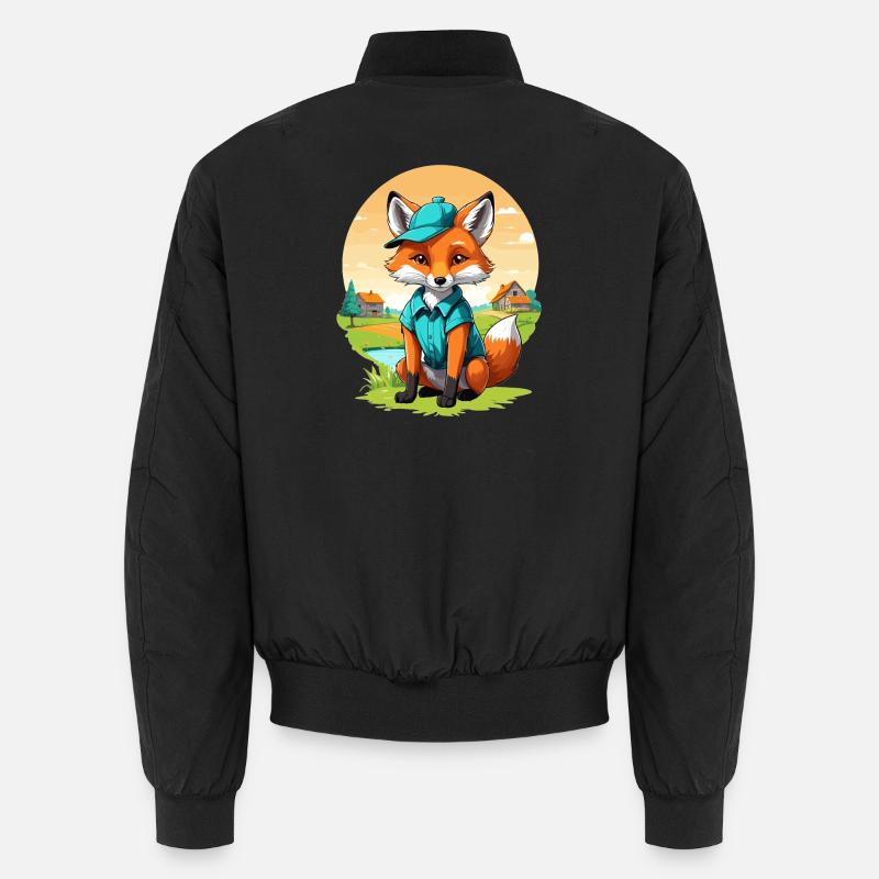 Fox with cap Unisex Bomber Jacket