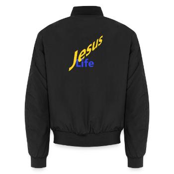 Jesus Life - Unisex Bomberjacke - Schwarz - Hinten - AI Model Male 185 light (185cm)