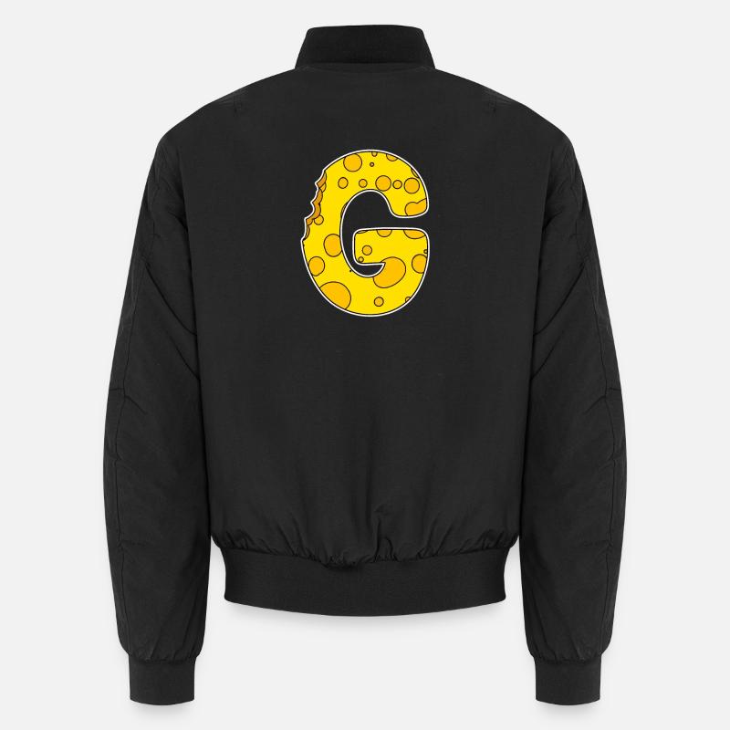 Buchstabe G - Anfangsbuchstabe G - Käse Motiv Unisex Bomberjacke