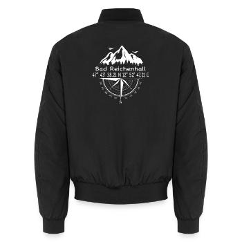 Koordinaten Bad Reichenhall - Unisex Bomberjacke - Schwarz - Hinten - AI Model Male 185 light (185cm)