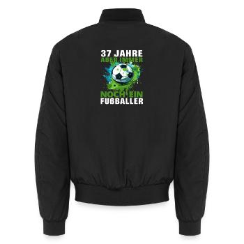 37 Geburtstag Fußballer Fußballspieler Spruch - Unisex Bomberjacke - Schwarz - Hinten - AI Model Male 185 light (185cm)
