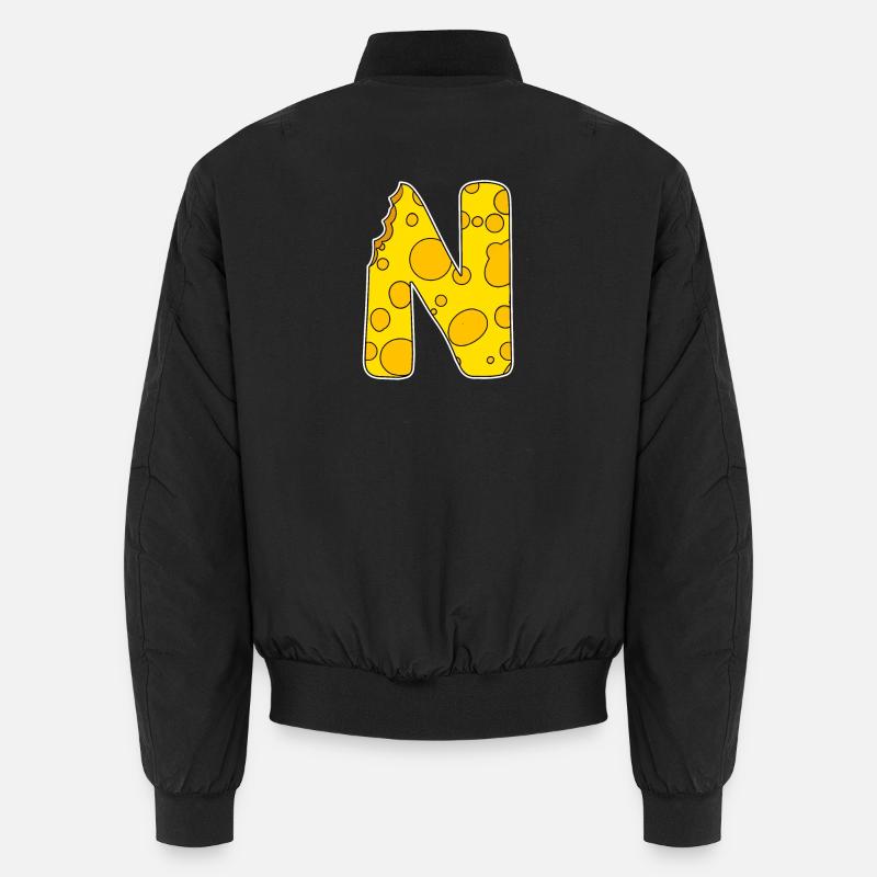 Lettre N - Lettre initiale N - Motif fromage Bomber unisexe
