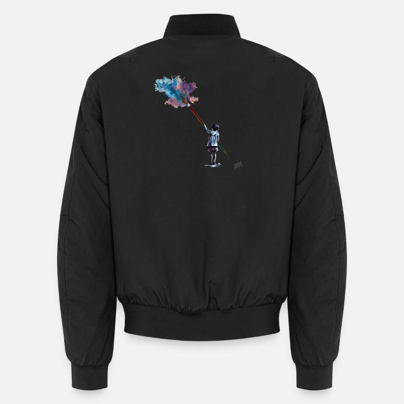  Kind malt Farbwolke - Unisex Bomberjacke - Schwarz