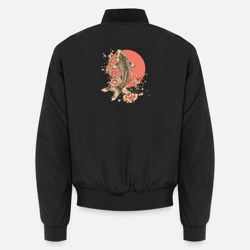 Elegant Fish with Cherry Blossoms Design Unisex Bomber Jacket