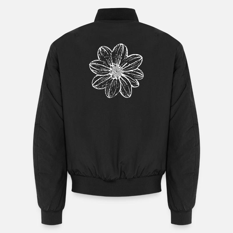 Fleur, Blanc, Fleur Blanche - Bomber unisexe - noir